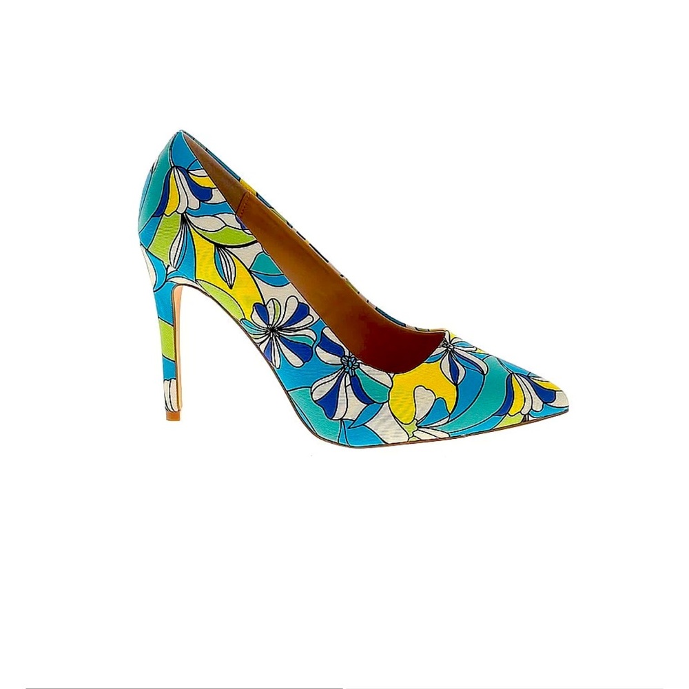 Blue floral stilettos